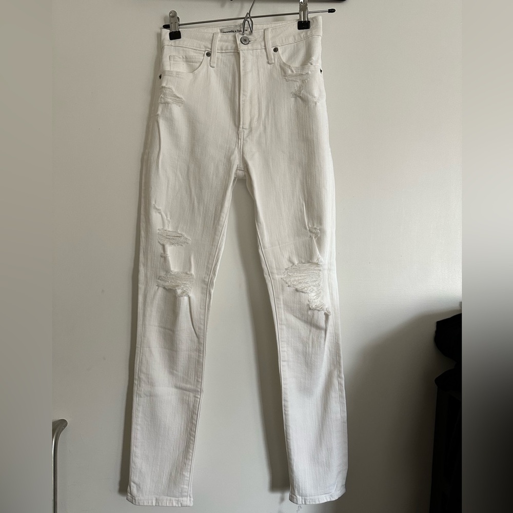 Abercrombie & Fitch high rise skinny jeans white